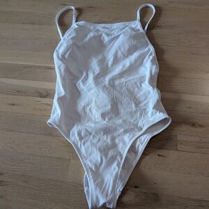 Andie White Striped One Piece Swimsuit